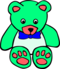 Surf Green Teddy Bear Line Art Image